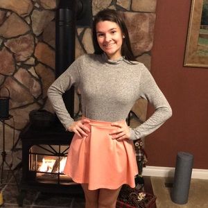 Charlotte Russe bright off orange skater skirt